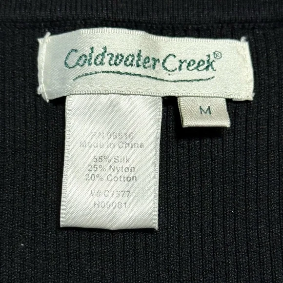 Coldwater Creek Rich Black Silk/Cotton Knit Shell - Picture 3 of 8